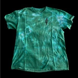 Cactus Cotton Green Large Tee T-Shirt Tie Dye Blue Graphic